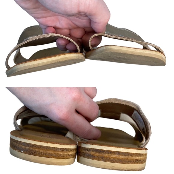 Toms Leather Slide Sandal in platinum H-shaped band 8.5 - Picture 14 of 15